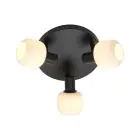 Nordlux Milford Plafonnier Verre Mini 3-Rondel Noir | Convient pour 3x E14